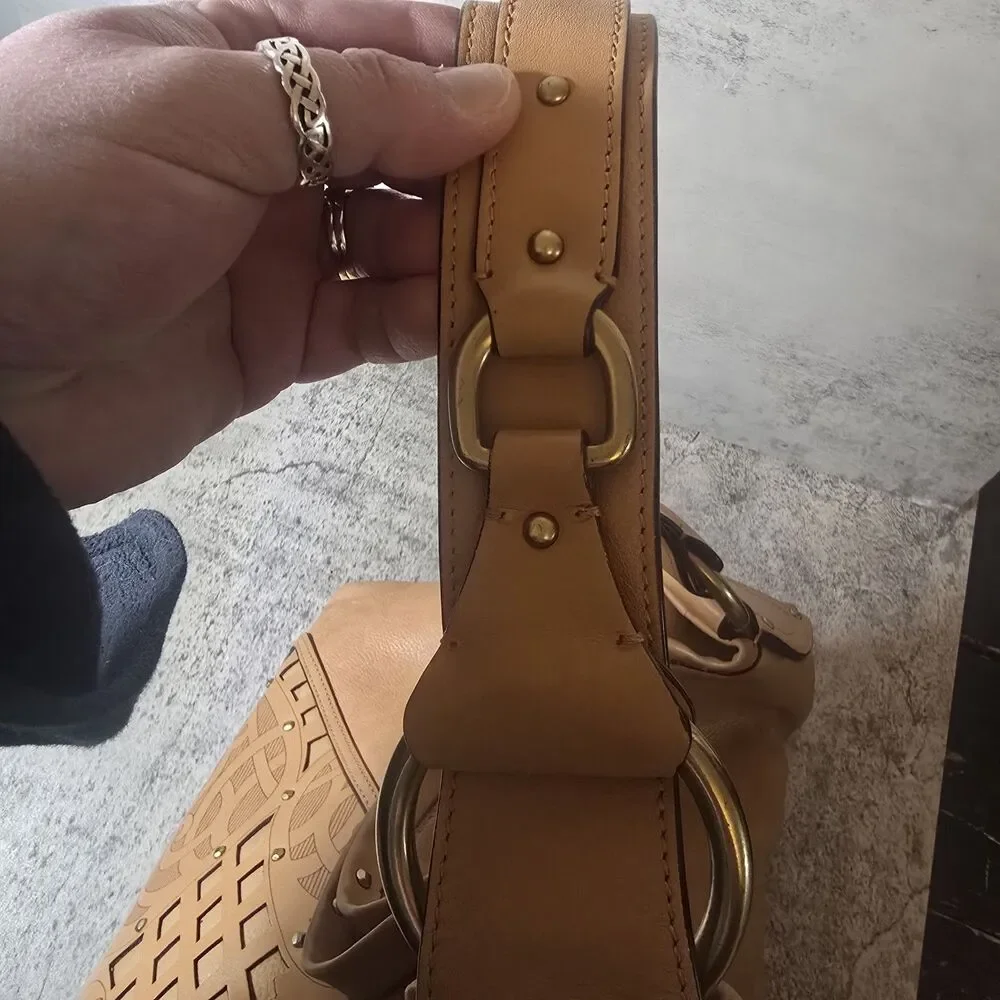 COLE HANN BROWN LEATHER HOBO BAG HANDBAG ◇ 17